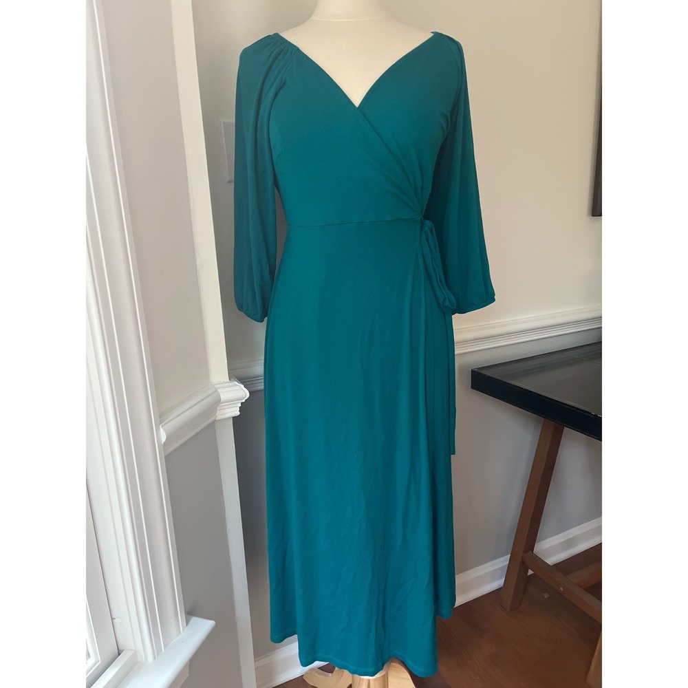 Seraphine Jersey Maternity Nursing Wrap Midi Dress Size 6‎ Kelly Green